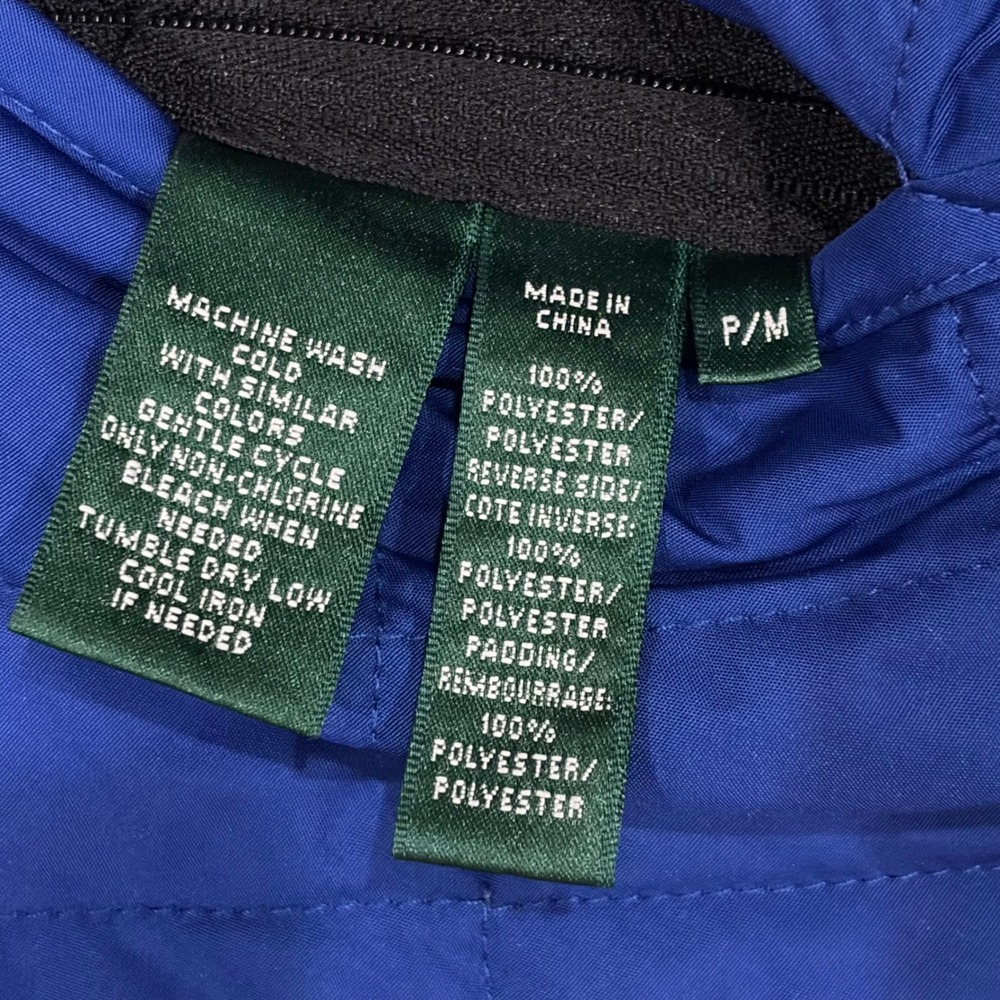 Lauren Ralph Lauren Reversible Quilted Vest Royal Blue Black WomensPetite Medium - Picture 3 of 10